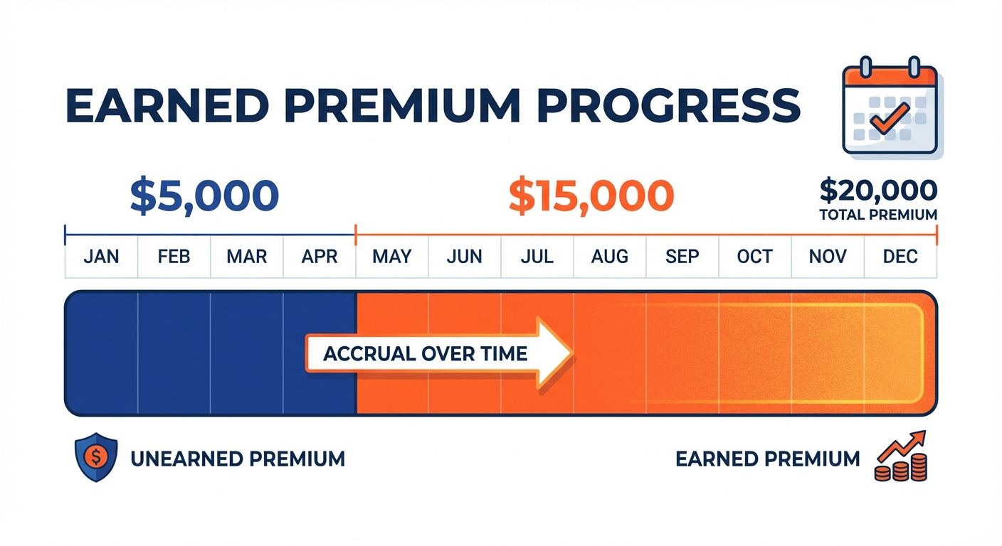 How earned premium vs unearned premium works over an insurance policy term for small businesses