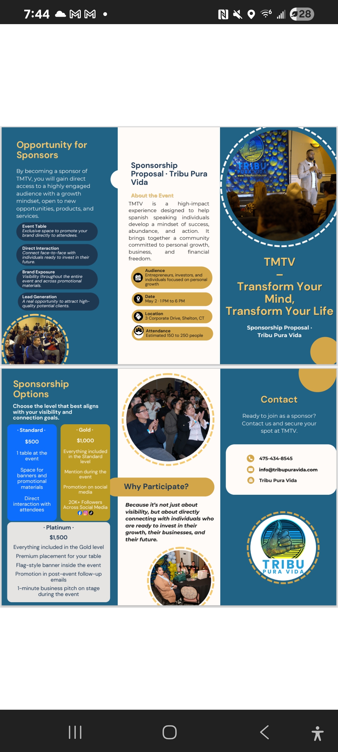 Official Transform Your Mind, Transform Your Life event flyer by Tribu Pura Vida