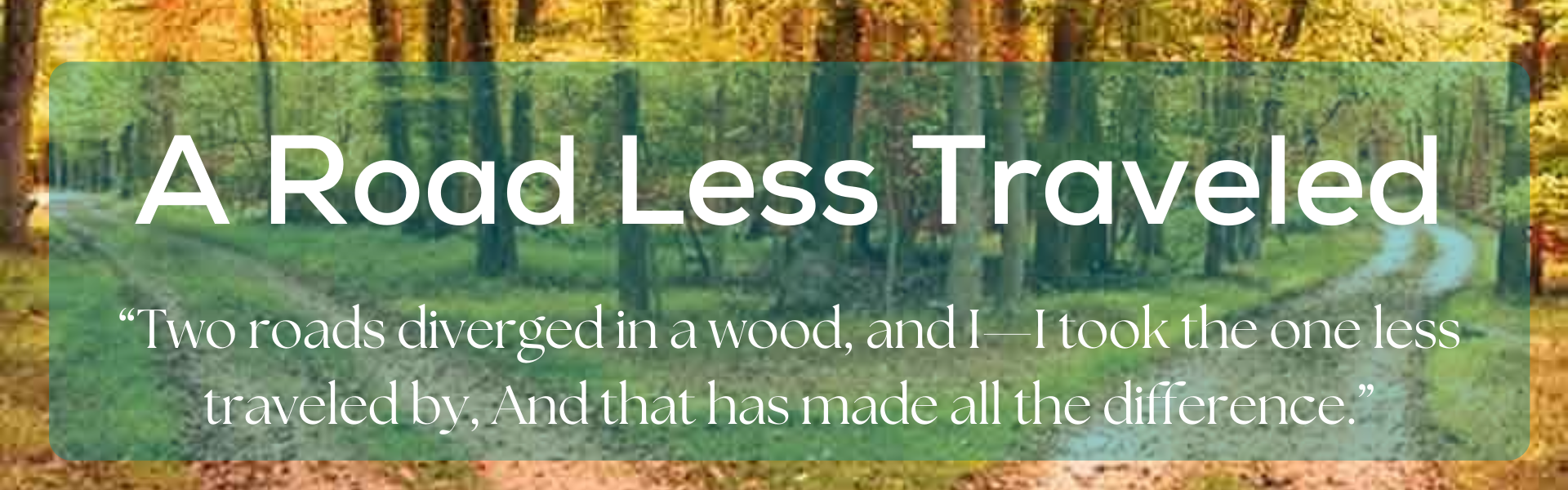 A Road Less Traveled
