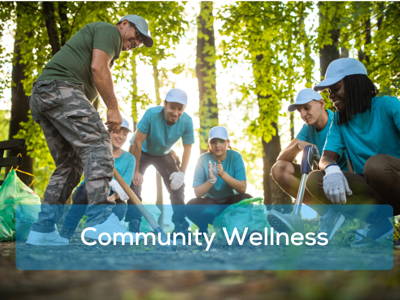 Group of people working together on a community garden project