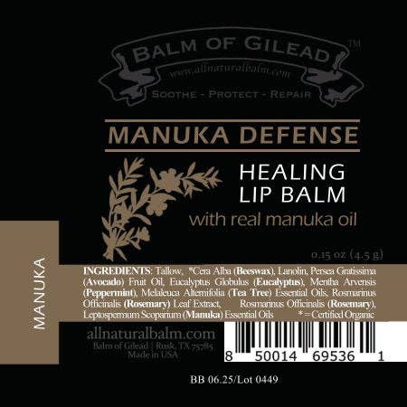 Manuka Defense Healing Lip Balm, .15 oz Tube - Image 3