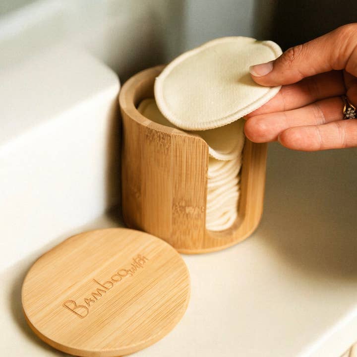 Bamboo Facial Rounds Holder | Christmas Gift Bestseller - Image 1
