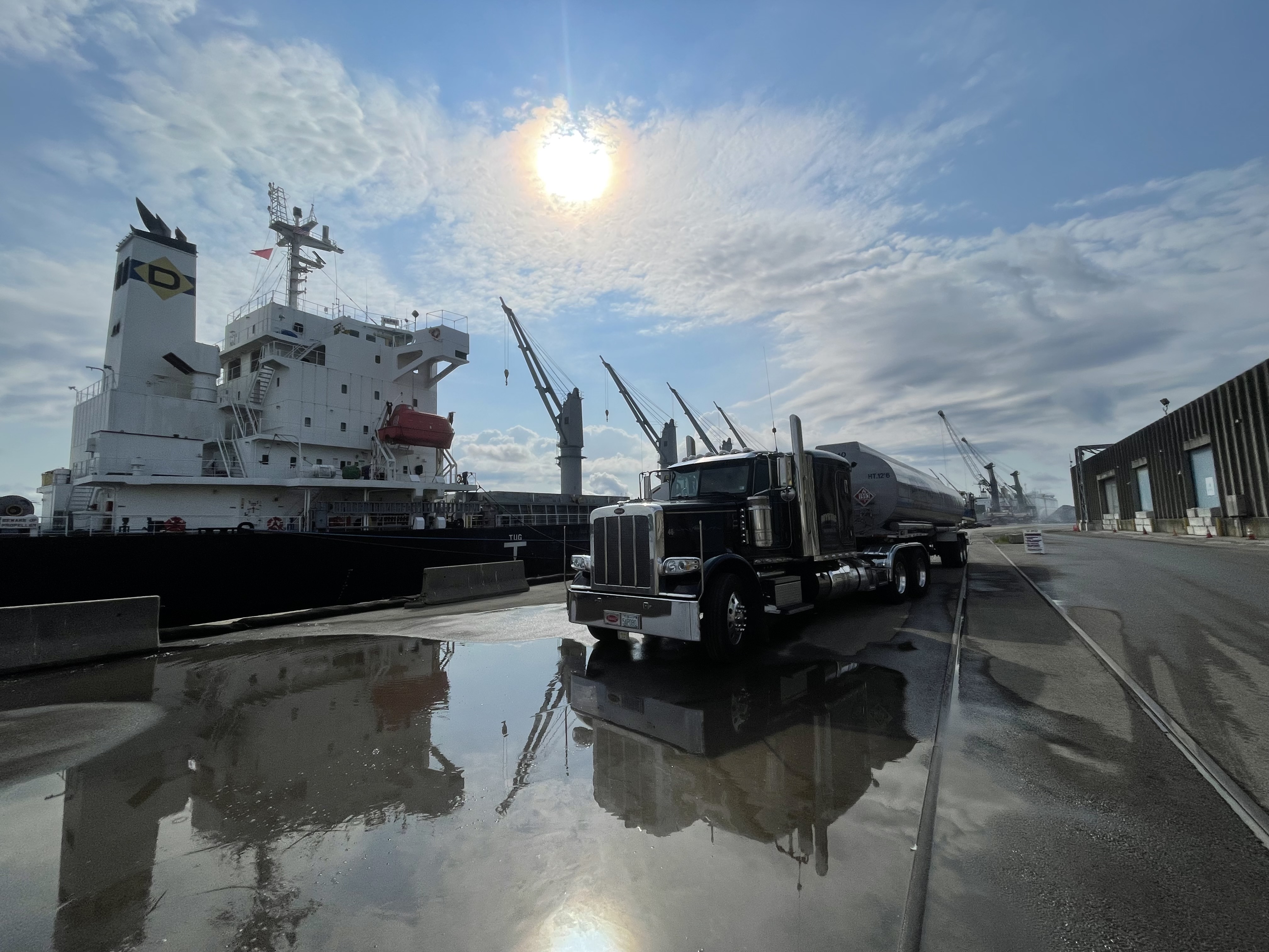 Bulk Fuel Oil Tanker #12 - High-capacity fuel oil transport vehicle equipped with safety systems and efficient pumping capabilities for commercial deliveries