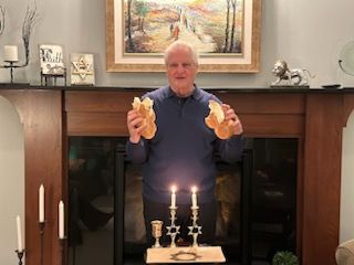 Thom Berkowitz with challah bread