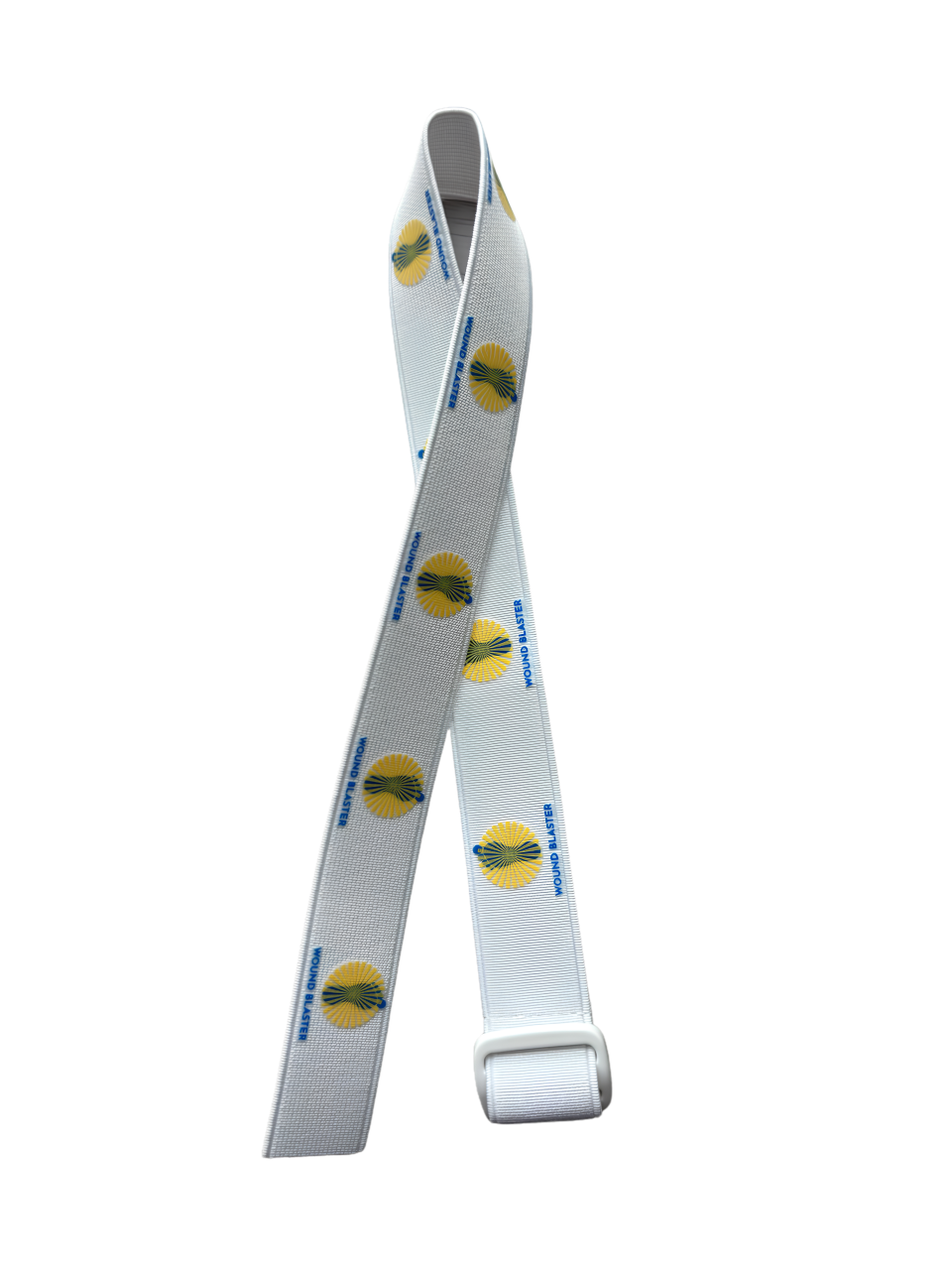 Adjustable hook and loop strap for hands-free pad placement
