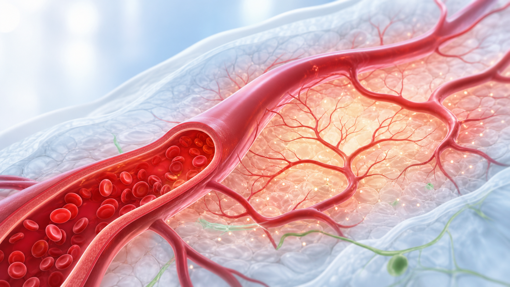 Vasodilation and new capillary support illustration